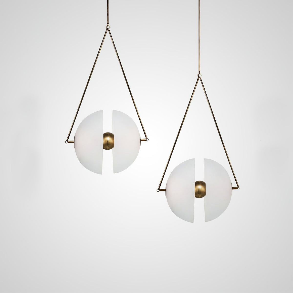Hanging Ceiling Fixture with Frosted Glass Globes for Kitchen & Dining Room – Aged Metal Frame 16 in Wide Adjustable Cord Integrated LED for