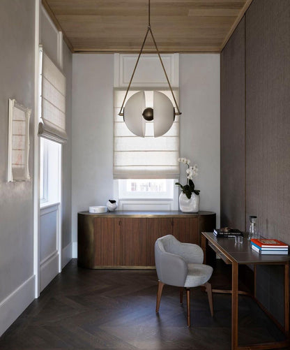 Hanging Ceiling Fixture with Frosted Glass Globes for Kitchen & Dining Room – Aged Metal Frame 16 in Wide Adjustable Cord Integrated LED for