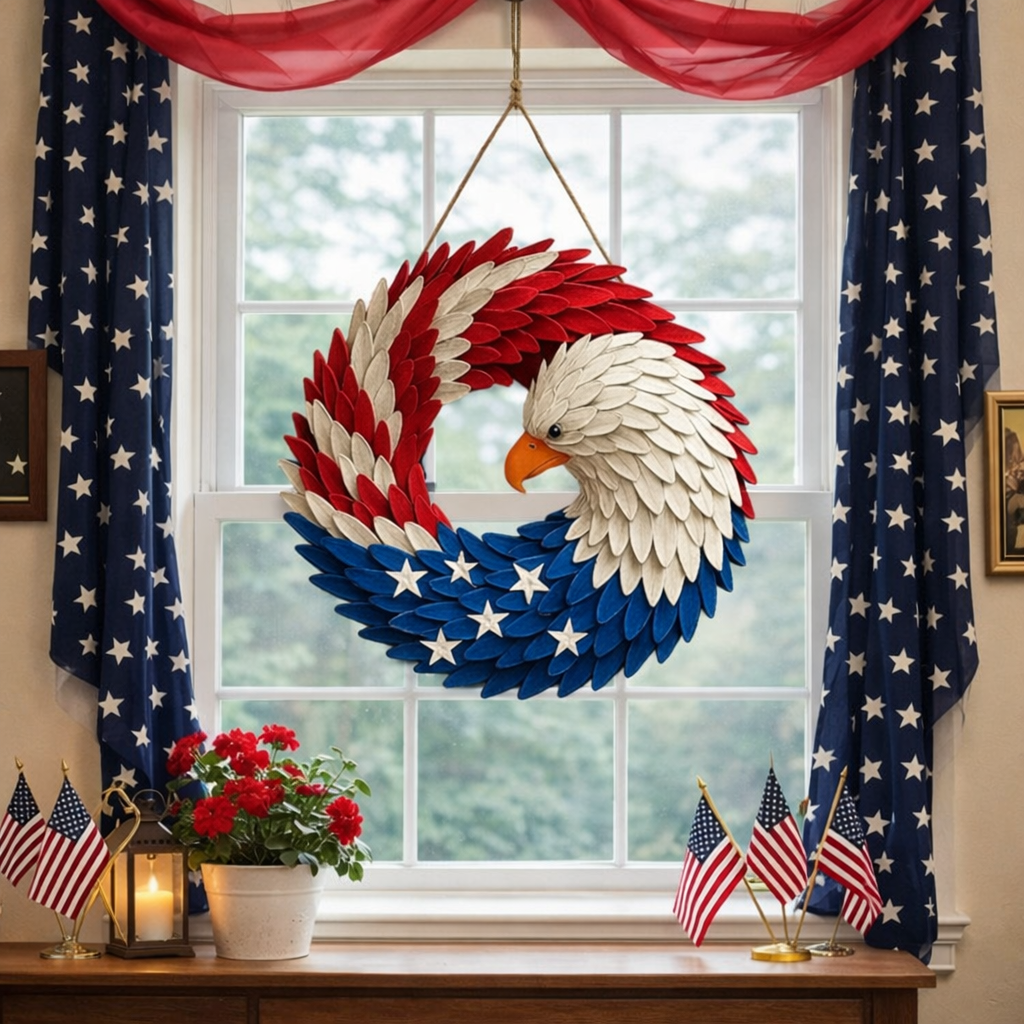 Eagle-Themed Decorative Wreath | Stunning Evergreen Design for Year-Round Display
