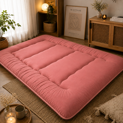 Matelas de sol pliable de 10 cm d'épaisseur, futon japonais enroulable, matelas pliant matelassé lavable