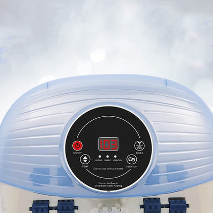 Relaxing Foot Spa Bath Massager with Heat, Vibrating Foot Massager with Bubbles and Rollers, Portable Foot Spa for Home