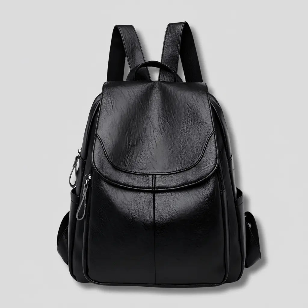 Women's Travel Backpack with Rear-Access Security Zipper – Textured Vegan Leather Daypack for Commute Work & Airport