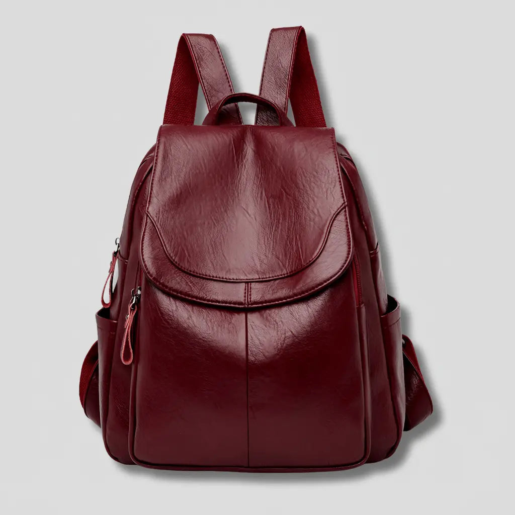 Women's Travel Backpack with Rear-Access Security Zipper – Textured Vegan Leather Daypack for Commute Work & Airport