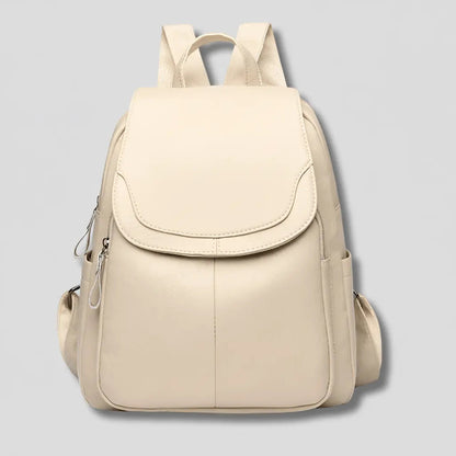 Women's Travel Backpack with Rear-Access Security Zipper – Textured Vegan Leather Daypack for Commute Work & Airport