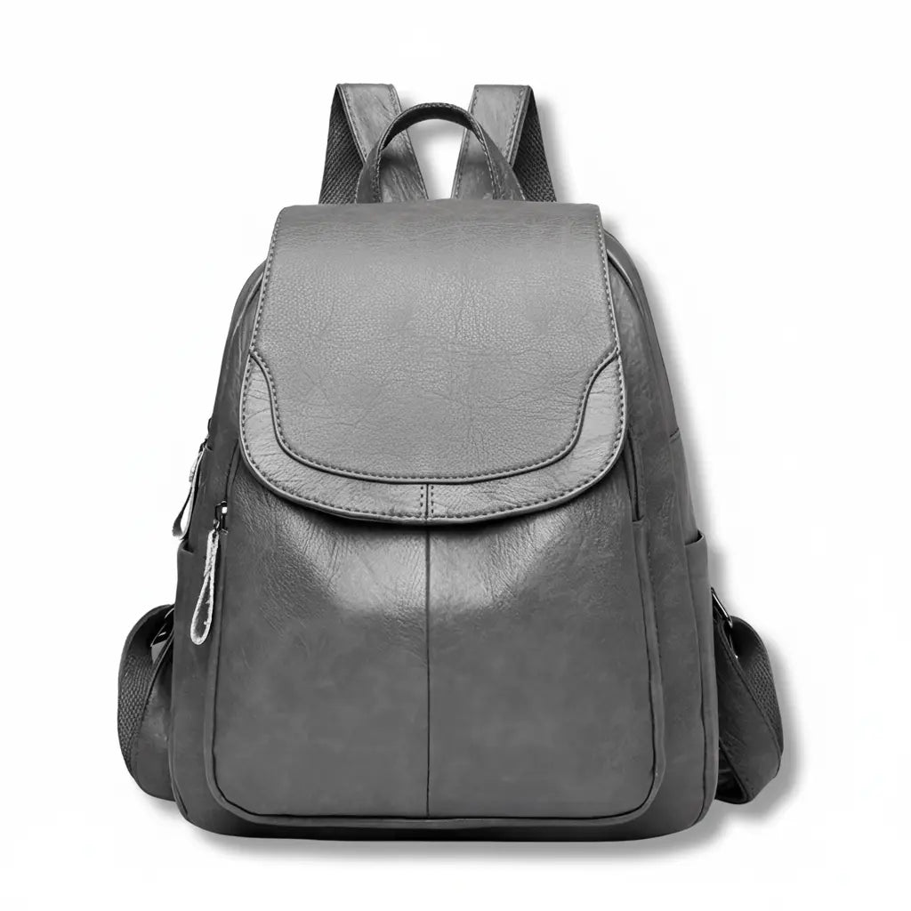 Women's Travel Backpack with Rear-Access Security Zipper – Textured Vegan Leather Daypack for Commute Work & Airport