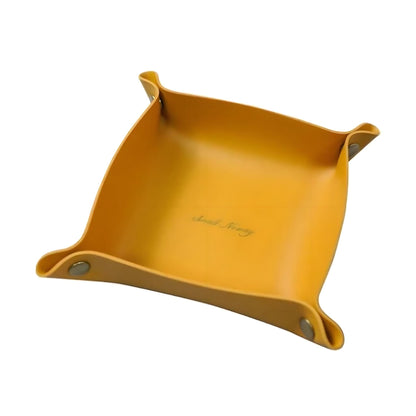PU Leather Storage Tray with Snap Buttons for Keys, Jewelry, and Small Essentials