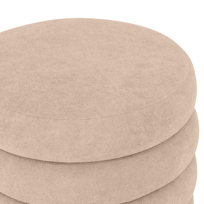 Paisley Ottoman with Hidden Storage – Elegant Sand Accent Piece for Footrest and Extra Seating