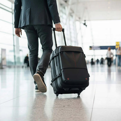 Ortekor PakkyRoll | Rolling Backpack with Wheels & Vacuum Compression | Airline Approved Carry-On for Efficient Travel