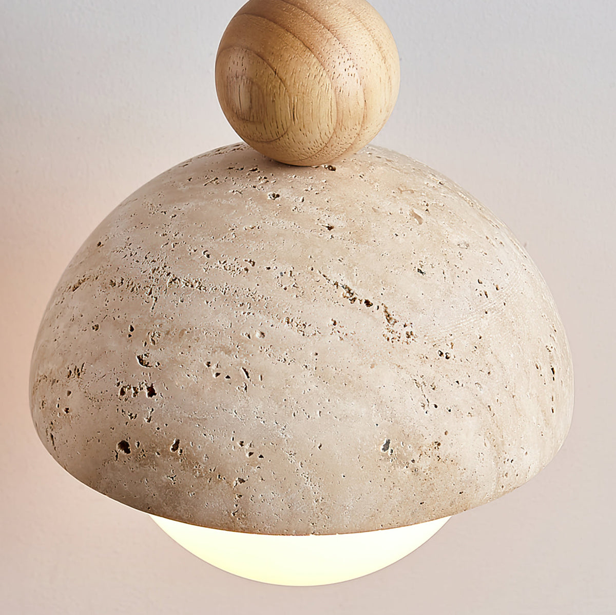 Glass Dome Ceiling Light 6-Inch Beige Stone Finish Hanging Fixture Kitchen Island Dining Room Entryway Modern Organic Texture G9 Socket Mini