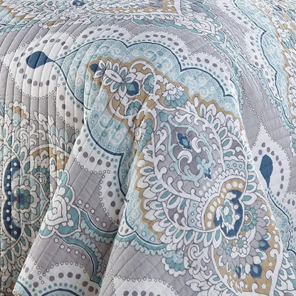 Palisade King Coverlet - Cotton, Reversible Paisley Design