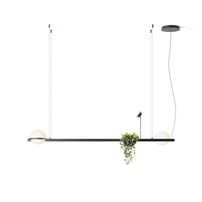 Spherical LED Hanging Fixture for Kitchen Island & Dining Area – Adjustable Height Black Metal Pendant with Dual-Tone Lighting, 8.7 in Acryl
