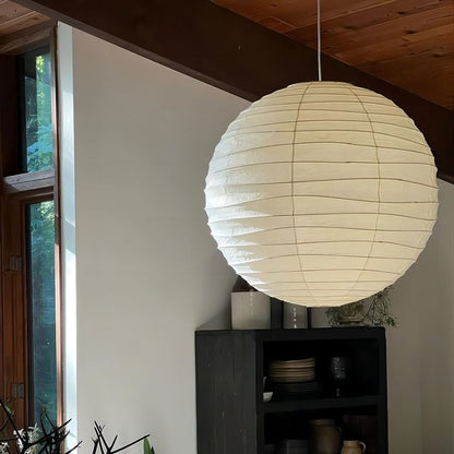 Sphere Paper Lantern Ceiling Light for Dining & Living Space – Asian-Inspired Hanging Fixture with E27 LED Bulb