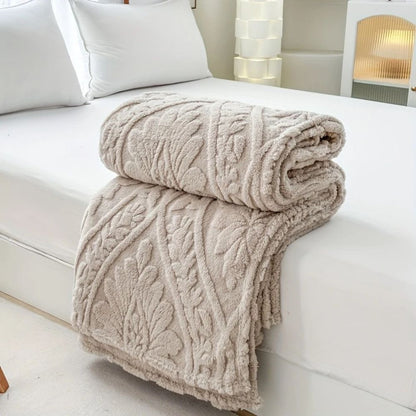 Geometric Jacquard Throw Blanket Microfiber Fleece Lightweight Soft Decorative Couch Bed Accent for Living Room Bedroom Guest Room
