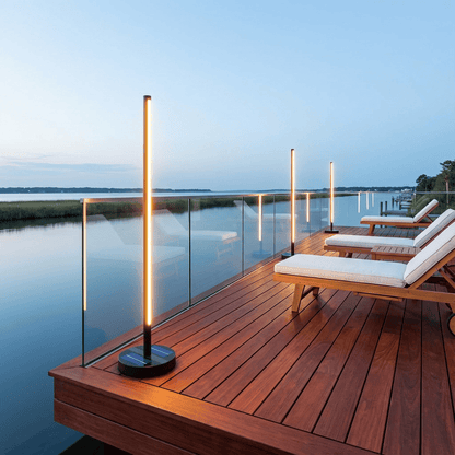 Solar-Powered Patio Floor Lamp with Wireless Charging for Outdoor Spaces