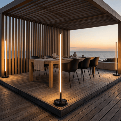 Solar-Powered Patio Floor Lamp with Wireless Charging for Outdoor Spaces