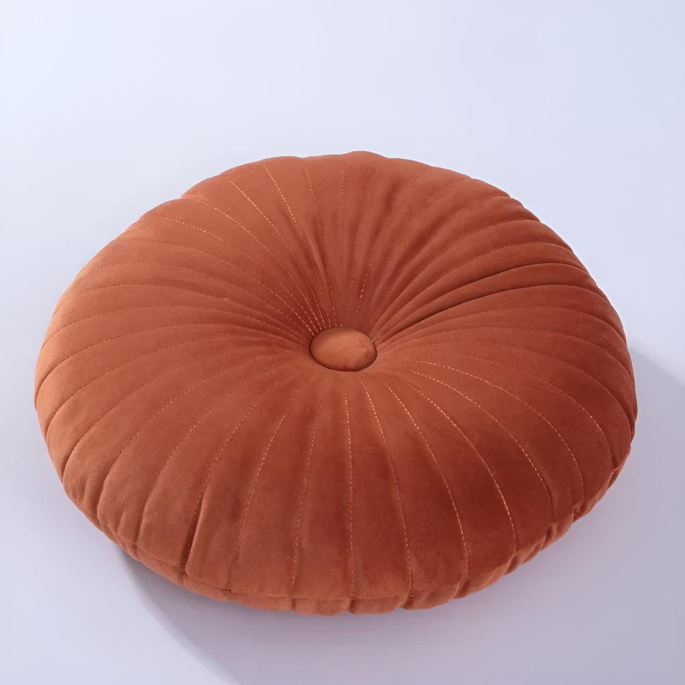 Pavo Plush Cushion - Pumpkin Shape, Soft Polyester