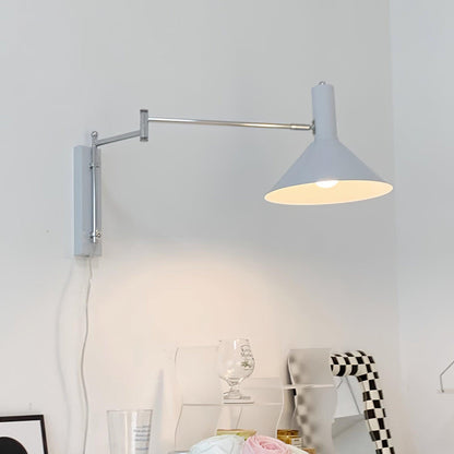 Rotating Sconce with Pivoting Head for Bedroom, Bathroom & Hallway – Metal Fixture in White, Black, Red – 10-Inch Adjustable Design