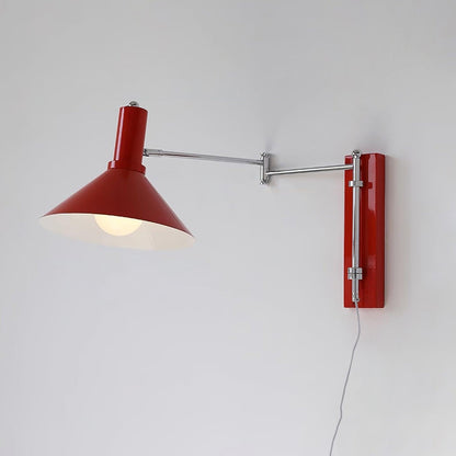 Rotating Sconce with Pivoting Head for Bedroom, Bathroom & Hallway – Metal Fixture in White, Black, Red – 10-Inch Adjustable Design