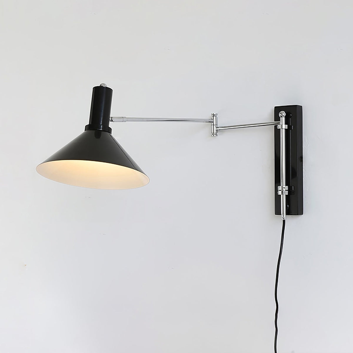 Rotating Sconce with Pivoting Head for Bedroom, Bathroom & Hallway – Metal Fixture in White, Black, Red – 10-Inch Adjustable Design