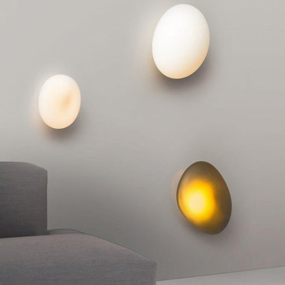 Organic Glass LED Sconce Light Fixture Wall or Ceiling Mount Modern Home Lighting Warm Neutral Cool White for Bedroom Living Room Hallway De