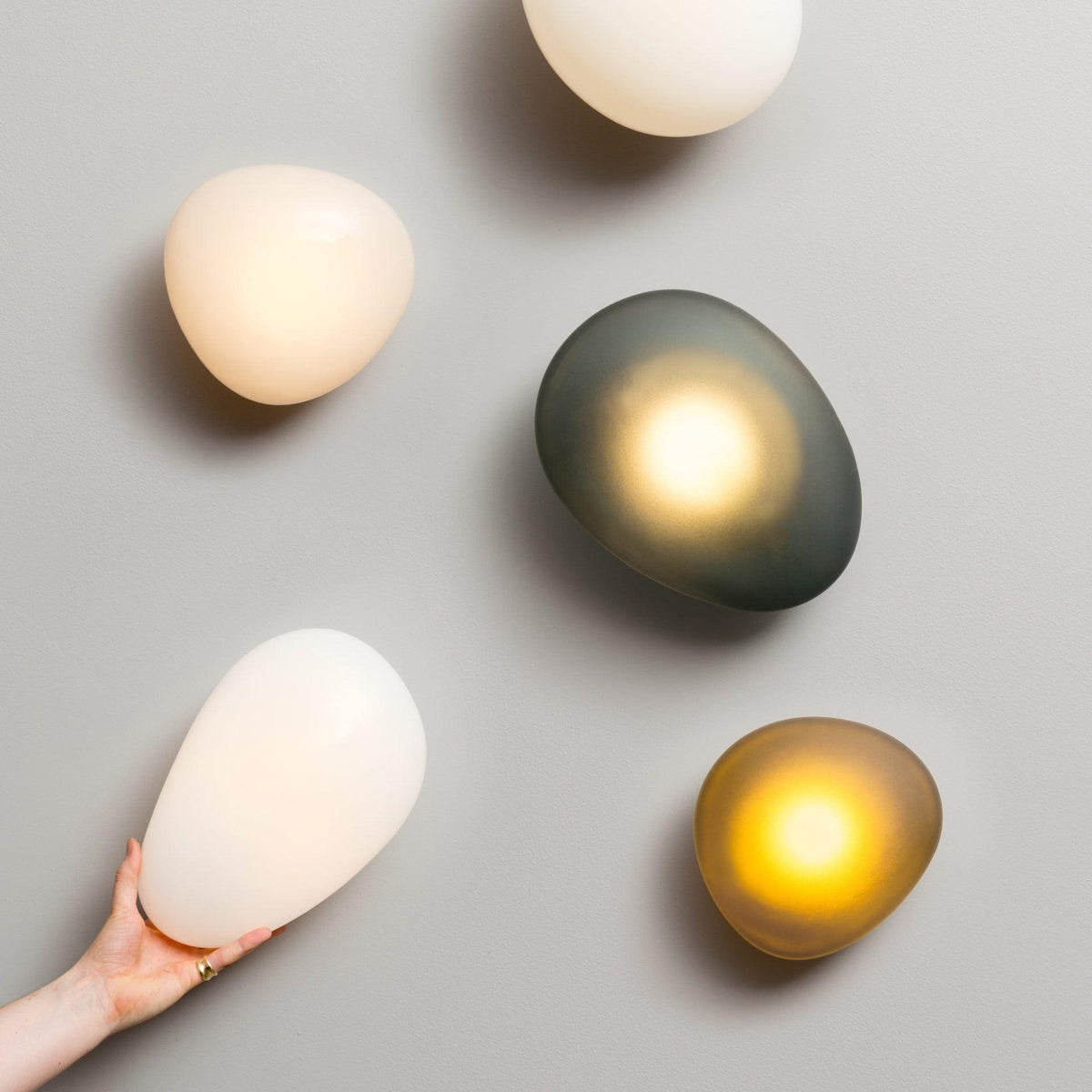 Organic Glass LED Sconce Light Fixture Wall or Ceiling Mount Modern Home Lighting Warm Neutral Cool White for Bedroom Living Room Hallway De