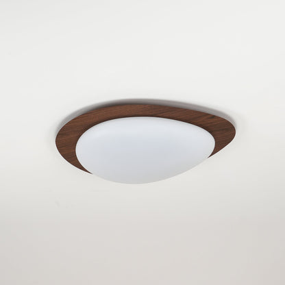 Flush Mount LED Ceiling Light Round 12 in Walnut Finish 12W Indoor for Bedroom Living Room Dining Room Kitchen Hallway Foyer Dimmable Low Pr