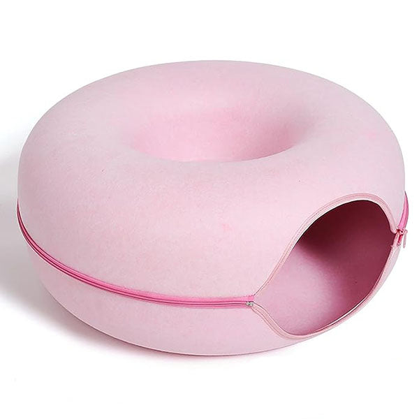 Enclosed Cat Bed Cave with Peek-a-Boo Hole – Soft Plush Igloo Den for Hideaway Sleep & Play