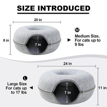 Enclosed Cat Bed Cave with Peek-a-Boo Hole – Soft Plush Igloo Den for Hideaway Sleep & Play