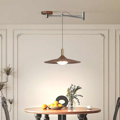Adjustable Swing Arm LED Ceiling Light 13.8 Inch Dimmable with Remote for Dining Room Kitchen Bedroom Modern Nordic Acrylic Iron Fixture