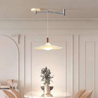 Adjustable Swing Arm LED Ceiling Light 13.8 Inch Dimmable with Remote for Dining Room Kitchen Bedroom Modern Nordic Acrylic Iron Fixture