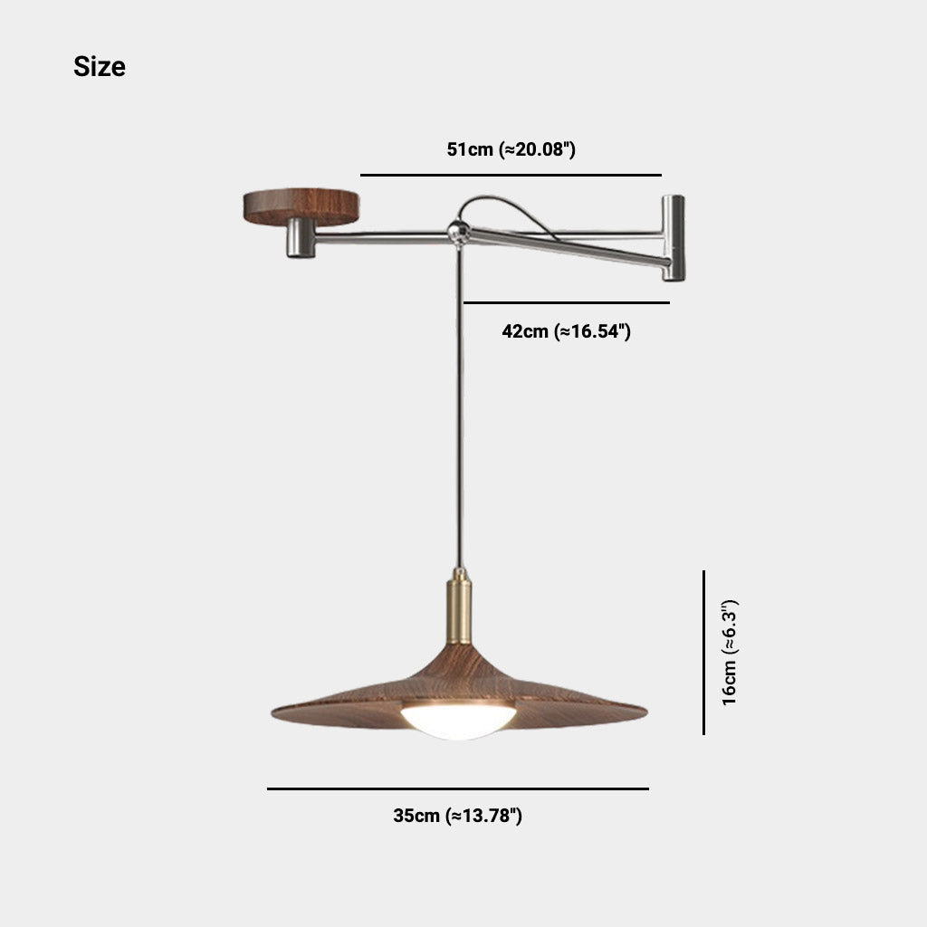 Adjustable Swing Arm LED Ceiling Light 13.8 Inch Dimmable with Remote for Dining Room Kitchen Bedroom Modern Nordic Acrylic Iron Fixture