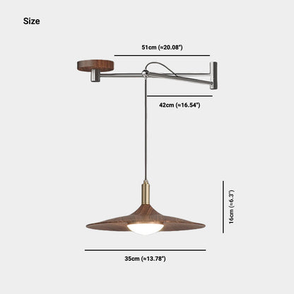 Adjustable Swing Arm LED Ceiling Light 13.8 Inch Dimmable with Remote for Dining Room Kitchen Bedroom Modern Nordic Acrylic Iron Fixture