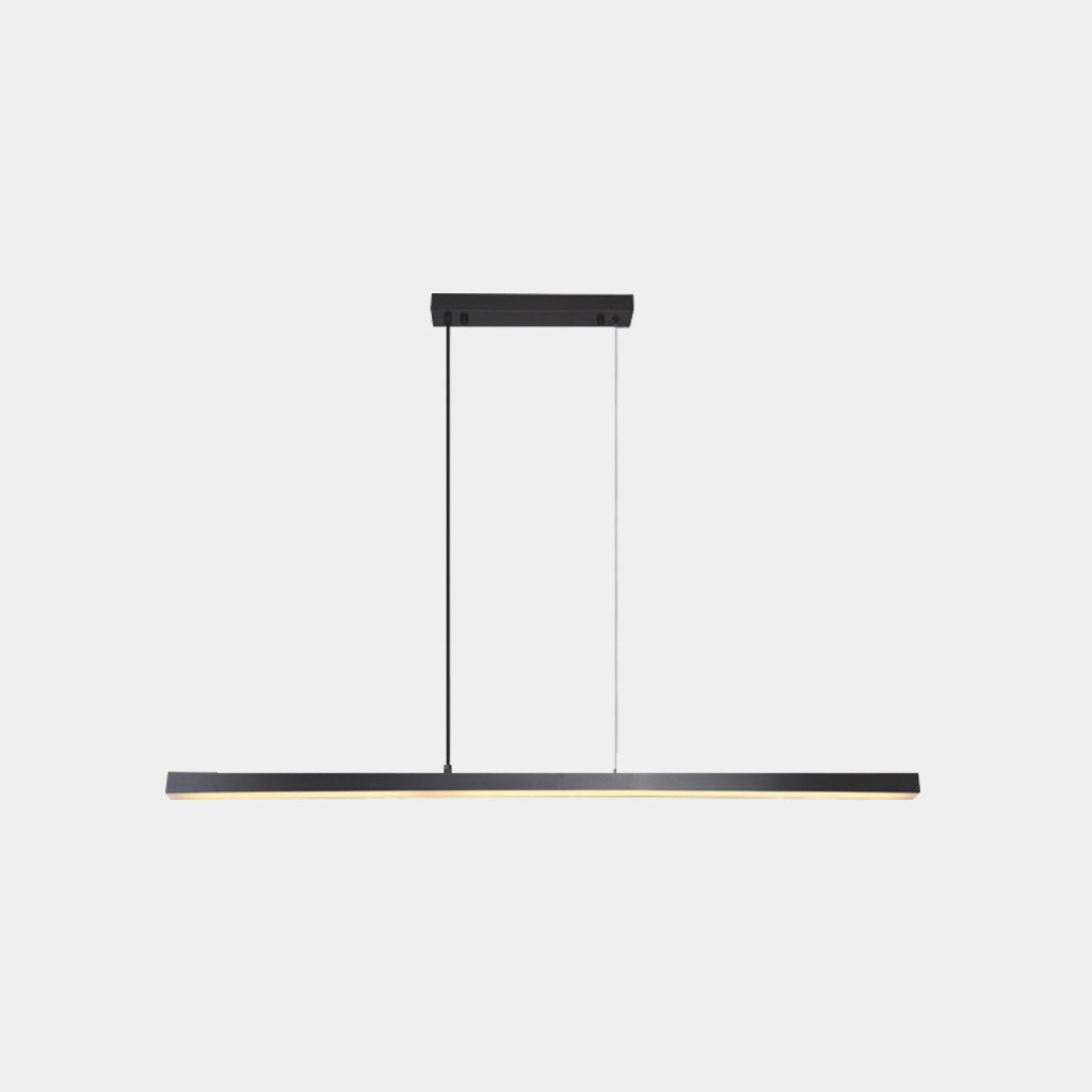Linear LED Ceiling Fixture Brass Finish Adjustable Height Dimmable Remote Control for Kitchen Island Dining Room Table Modern Hanging Light