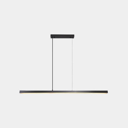 Linear LED Ceiling Fixture Brass Finish Adjustable Height Dimmable Remote Control for Kitchen Island Dining Room Table Modern Hanging Light