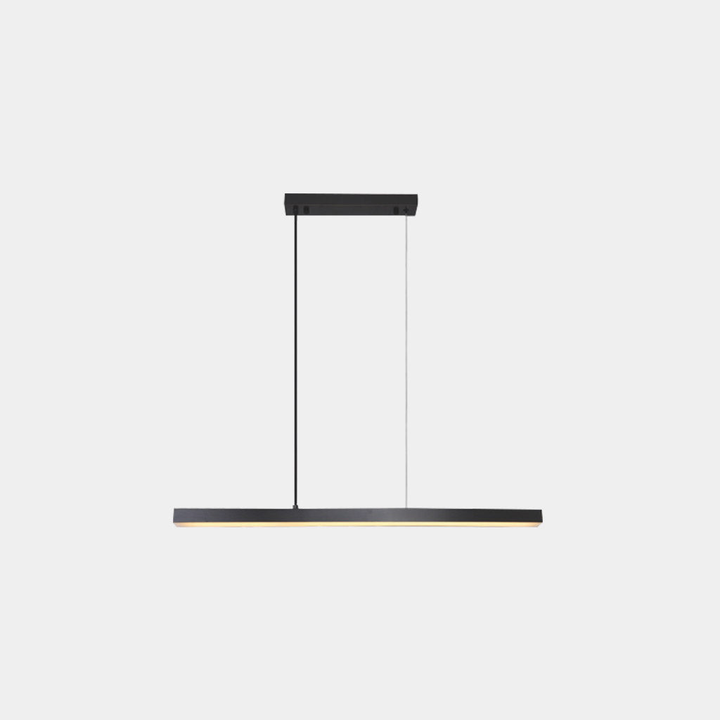 Linear LED Ceiling Fixture Brass Finish Adjustable Height Dimmable Remote Control for Kitchen Island Dining Room Table Modern Hanging Light