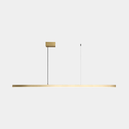 Linear LED Ceiling Fixture Brass Finish Adjustable Height Dimmable Remote Control for Kitchen Island Dining Room Table Modern Hanging Light