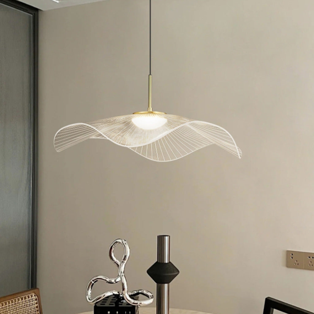 Acrylic Overhead Fixture 16-Inch LED with 3 Adjustable Color Temperatures for Dining Room Kitchen Bedroom | Contemporary Hanging Lamp Warm N