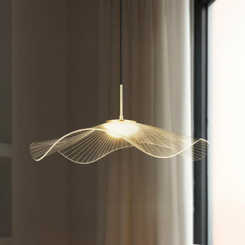 Acrylic Overhead Fixture 16-Inch LED with 3 Adjustable Color Temperatures for Dining Room Kitchen Bedroom | Contemporary Hanging Lamp Warm N