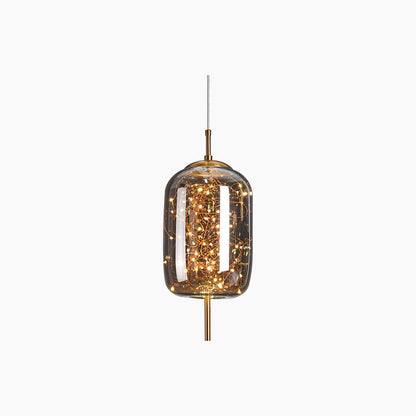 Glass Hanging Light Fixture with Adjustable Temperature Control for Dining Room Kitchen Bedroom | Nordic Style Ceiling Drop Lamp with Star P
