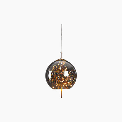 Glass Hanging Light Fixture with Adjustable Temperature Control for Dining Room Kitchen Bedroom | Nordic Style Ceiling Drop Lamp with Star P