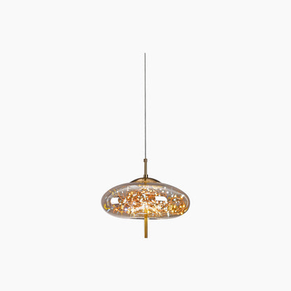 Glass Hanging Light Fixture with Adjustable Temperature Control for Dining Room Kitchen Bedroom | Nordic Style Ceiling Drop Lamp with Star P
