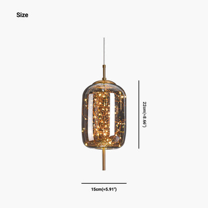 Glass Hanging Light Fixture with Adjustable Temperature Control for Dining Room Kitchen Bedroom | Nordic Style Ceiling Drop Lamp with Star P