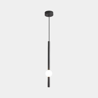 Linear Hanging Ceiling Light LED Iron Glass Tube Fixture Adjustable Height Bedroom Dining Room Kitchen Island Warm Neutral Glow 3.5 in Diame
