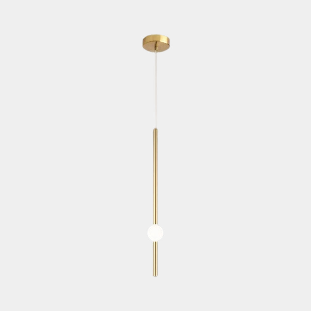 Linear Hanging Ceiling Light LED Iron Glass Tube Fixture Adjustable Height Bedroom Dining Room Kitchen Island Warm Neutral Glow 3.5 in Diame