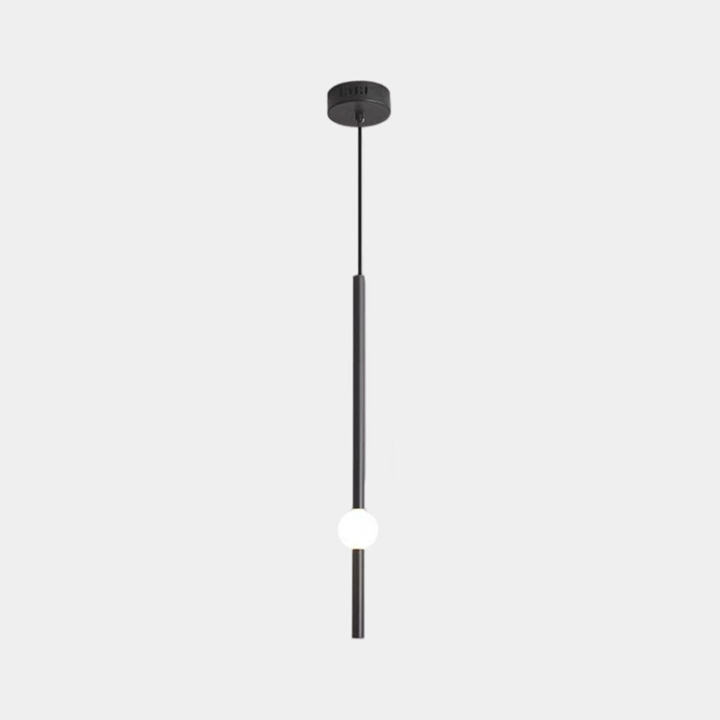 Linear Hanging Ceiling Light LED Iron Glass Tube Fixture Adjustable Height Bedroom Dining Room Kitchen Island Warm Neutral Glow 3.5 in Diame