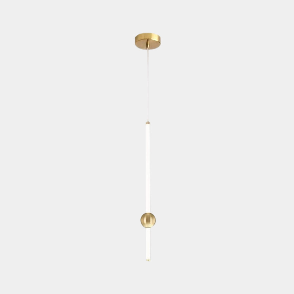 Linear Hanging Ceiling Light LED Iron Glass Tube Fixture Adjustable Height Bedroom Dining Room Kitchen Island Warm Neutral Glow 3.5 in Diame