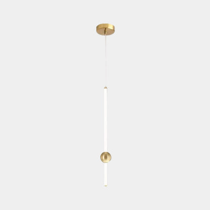 Linear Hanging Ceiling Light LED Iron Glass Tube Fixture Adjustable Height Bedroom Dining Room Kitchen Island Warm Neutral Glow 3.5 in Diame