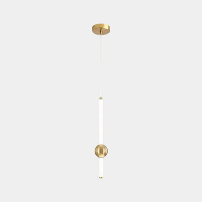 Linear Hanging Ceiling Light LED Iron Glass Tube Fixture Adjustable Height Bedroom Dining Room Kitchen Island Warm Neutral Glow 3.5 in Diame