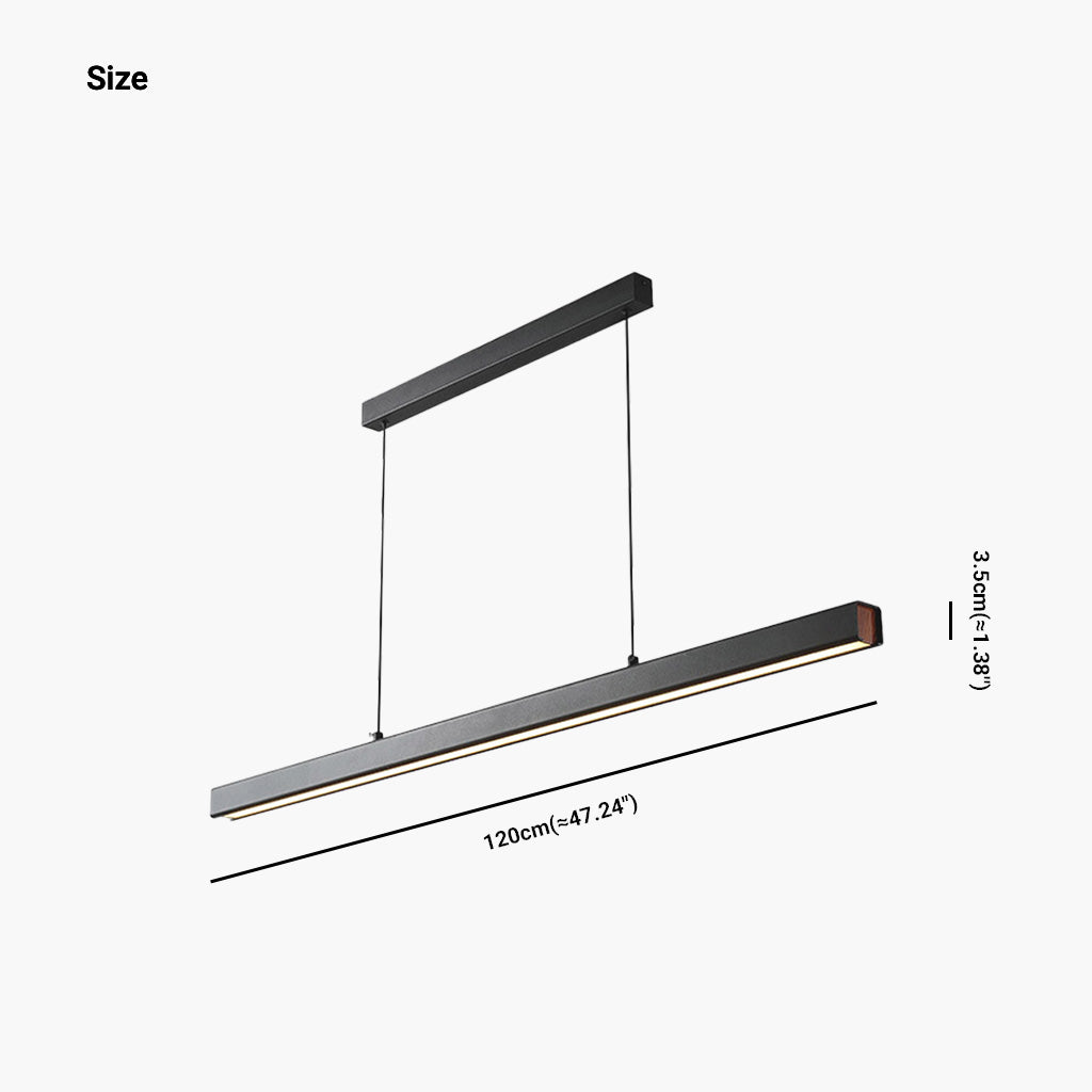 Dimmable LED Ceiling Fixture 31.5 in Sleek Aluminum Bar Contemporary Hanging Light for Kitchen Island Dining Table Office Workspace