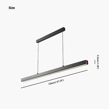 Dimmable LED Ceiling Fixture 31.5 in Sleek Aluminum Bar Contemporary Hanging Light for Kitchen Island Dining Table Office Workspace